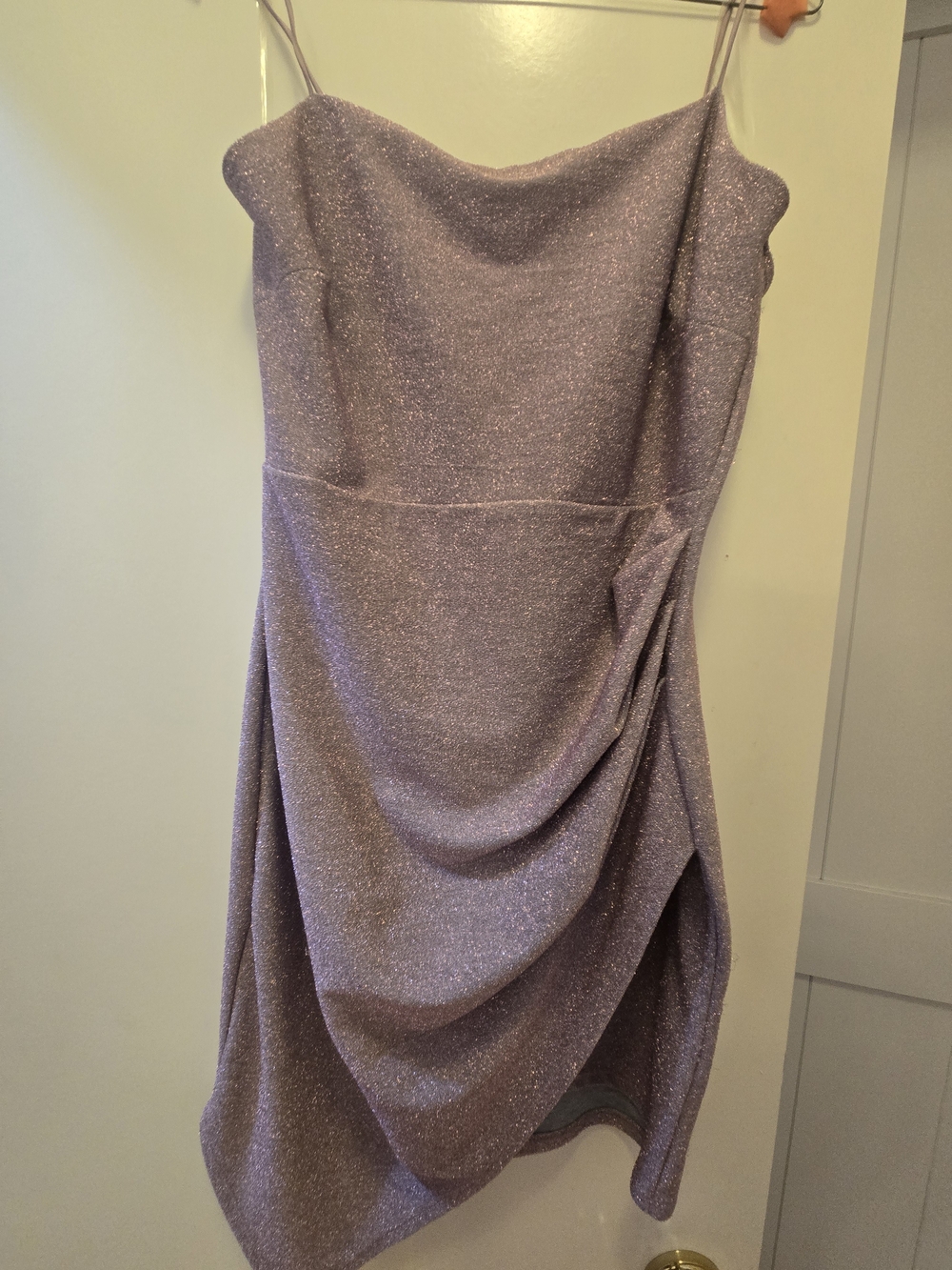 Windsor Shimmer Lilac Strapless Asymmetrical Dress